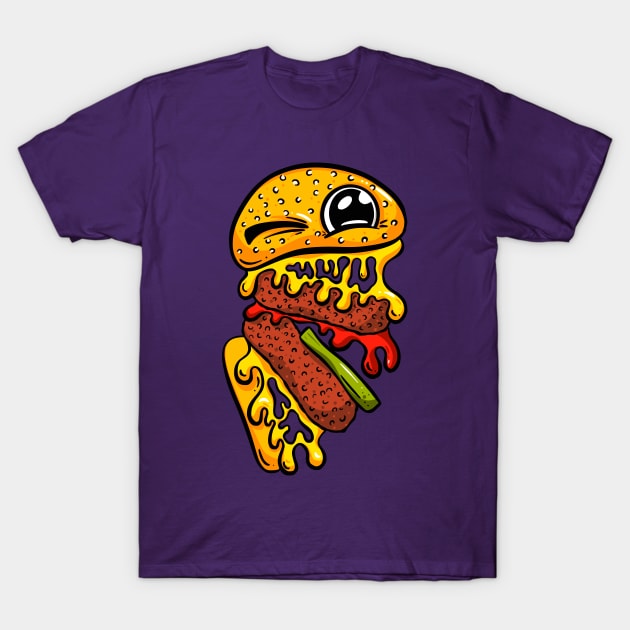 Burger Time! Cherry Cheeseburger Take a Bite T-Shirt by Squeeb Creative